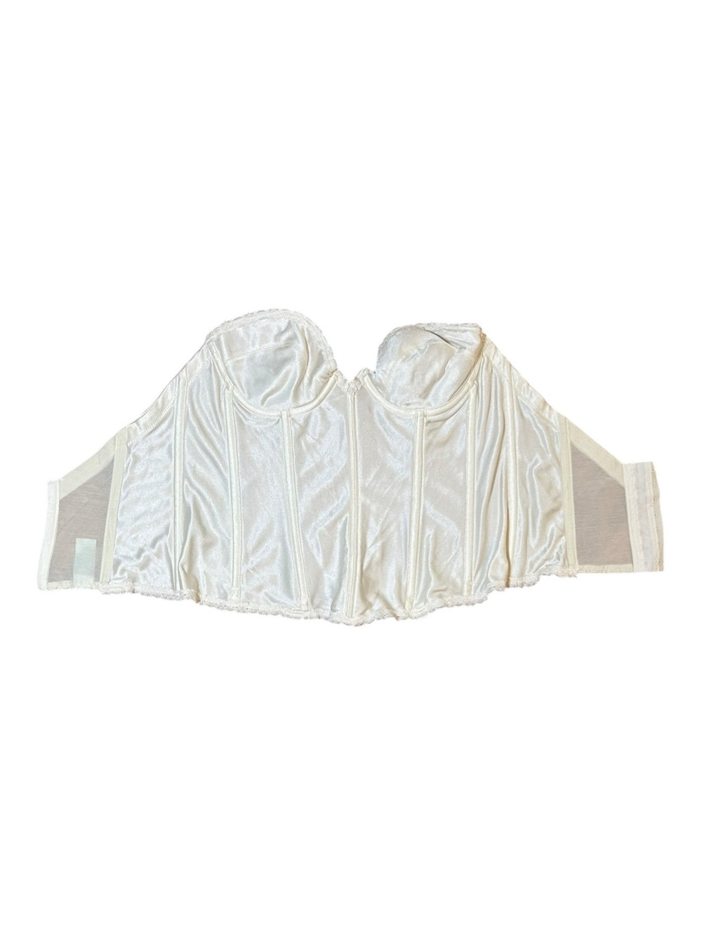 Carnival Corset Bustier Top 36B Ecru Boned Strapless Underwire Off White
